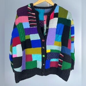 Handmade multicolor Patchwork cardigan sweater